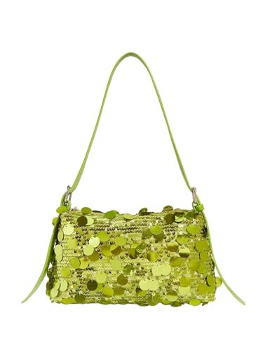 SHENHE Women's Sequin Bag Sparkly Shoulder Handbag Bling Party Purse Evening Bag Green One Size | Amazon (US)