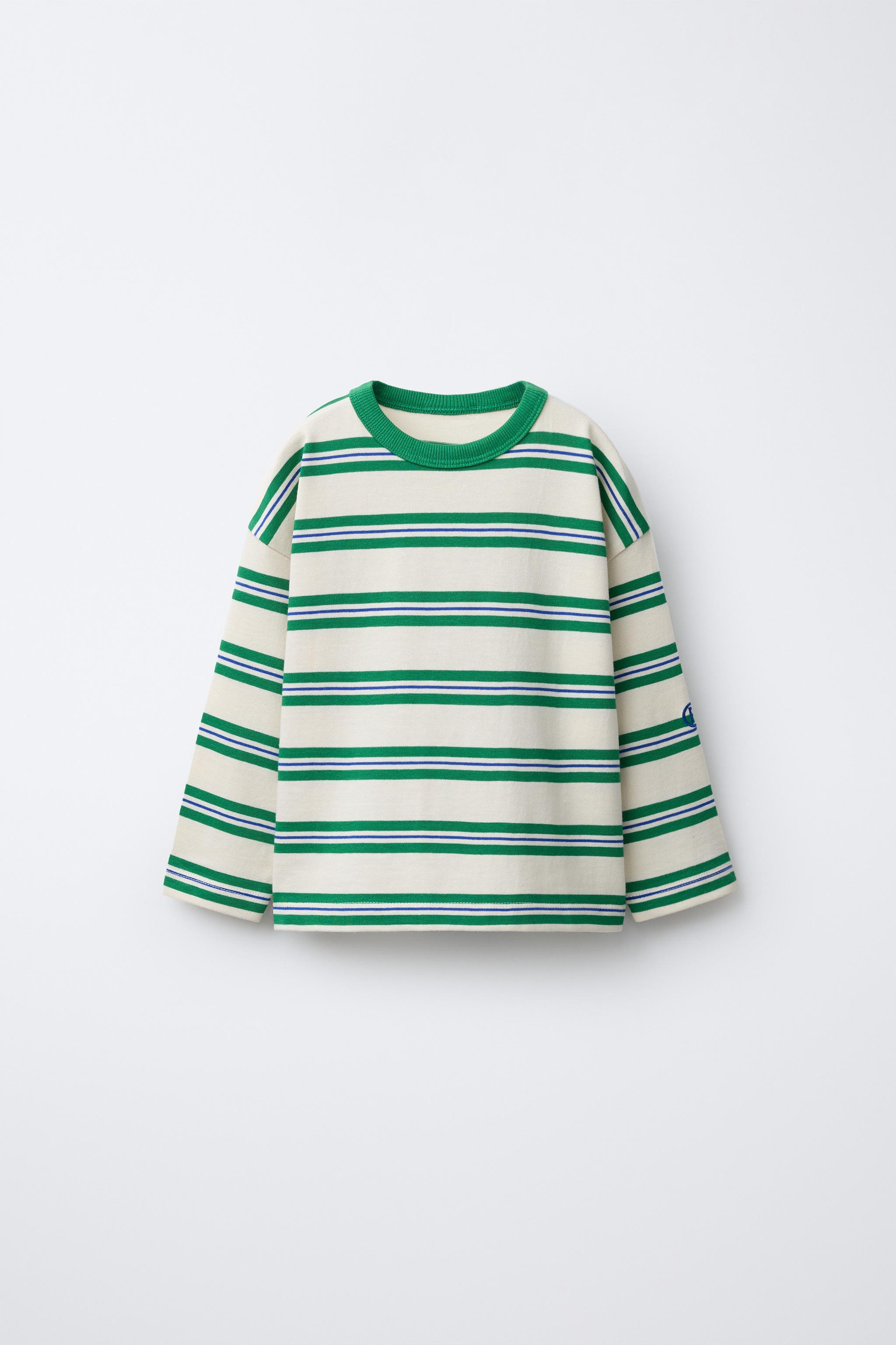 EMBROIDERED STRIPED T-SHIRT | Zara US