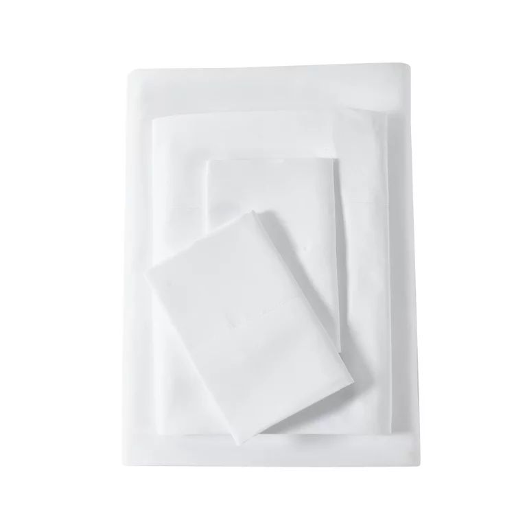 Mainstays Ultra Soft High Quality Adult/Teen Microfiber Bed Sheet Set, Full, White, 4 Piece | Walmart (US)