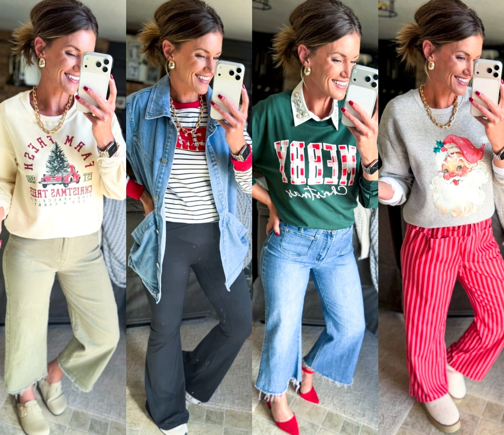 It’s November 1st. Time to bust out all things Christmas. 
Festive sweatshirt I’m loving from Amazon. 
Wearing size small in all sweatshirts 
6 in jeans and medium in striped pants 

#LTKHoliday #LTKStyleTip #LTKSeasonal