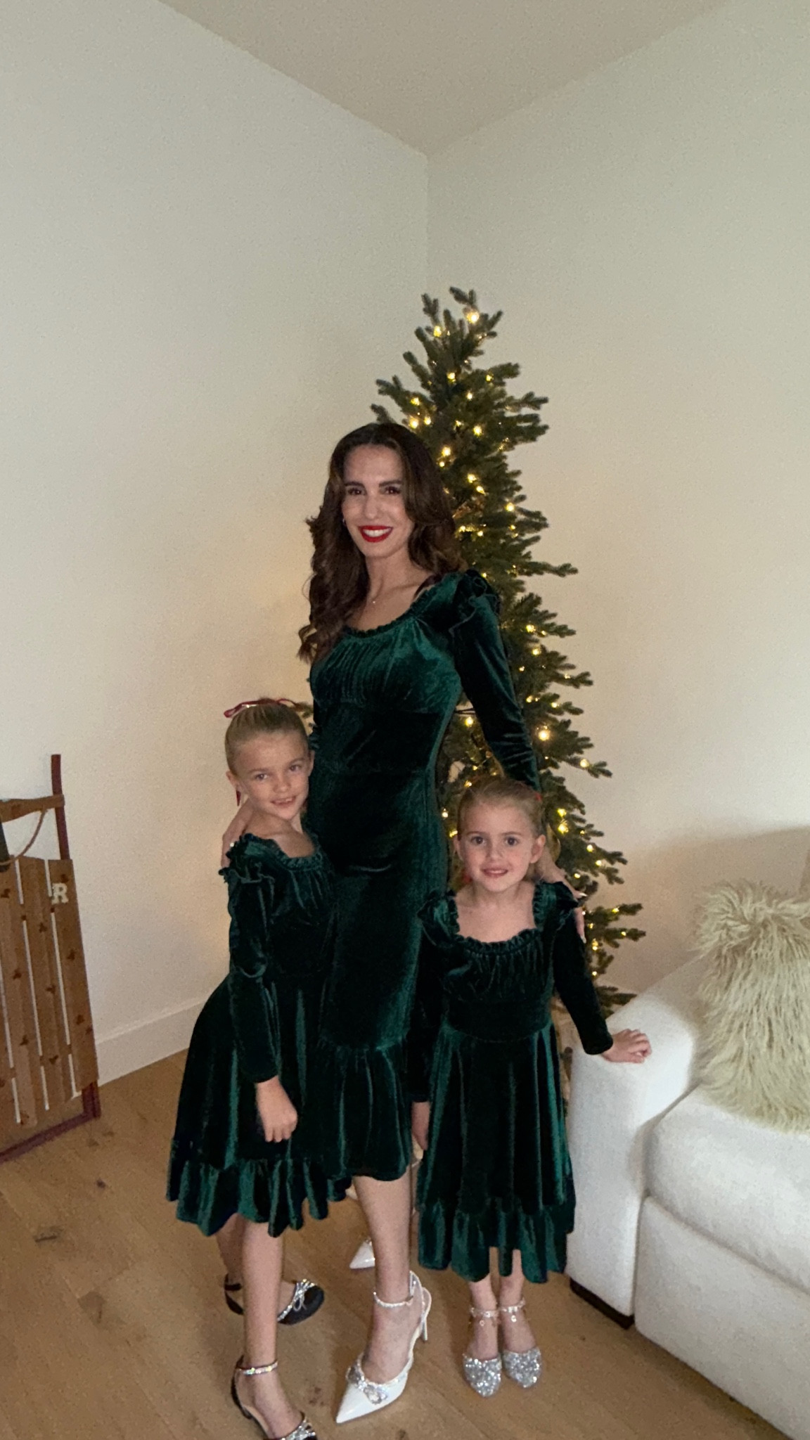 Twinning with my girls! Can we get a little commotion for this matching green velvet dress moment? You can get these Mommy and Me dresses from Ivy City, they have so many design options available! Use my code CHRISTY15 for 15% off your first purchase.
#kidsfashion #partydress #transitionallook #holidaywear

#LTKKids #LTKStyleTip #LTKParties