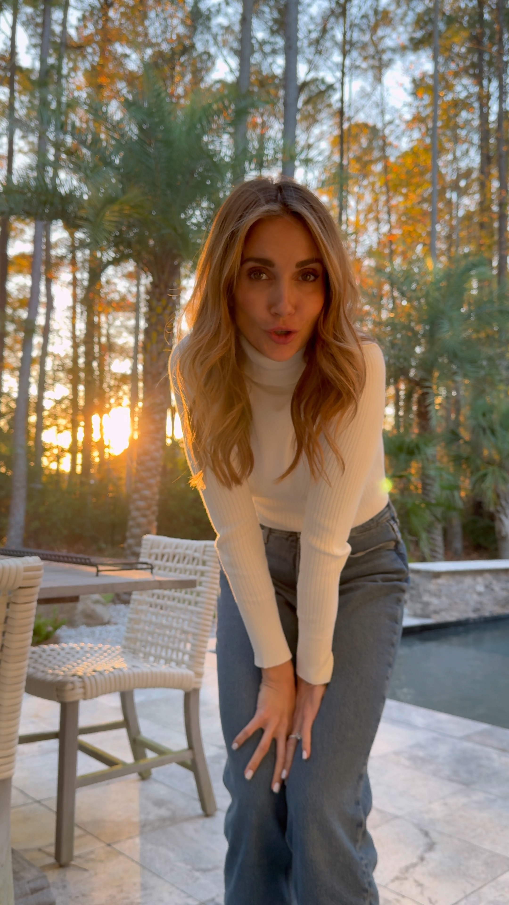 What I wore tonight to gingerbread house decorating workshop . I’m wearing S in sweater and 0 in jeans. Straight leg jeans, look and feel like designer denim . Outfit from @walmartfashion #walmartpartner #walmartfashion 