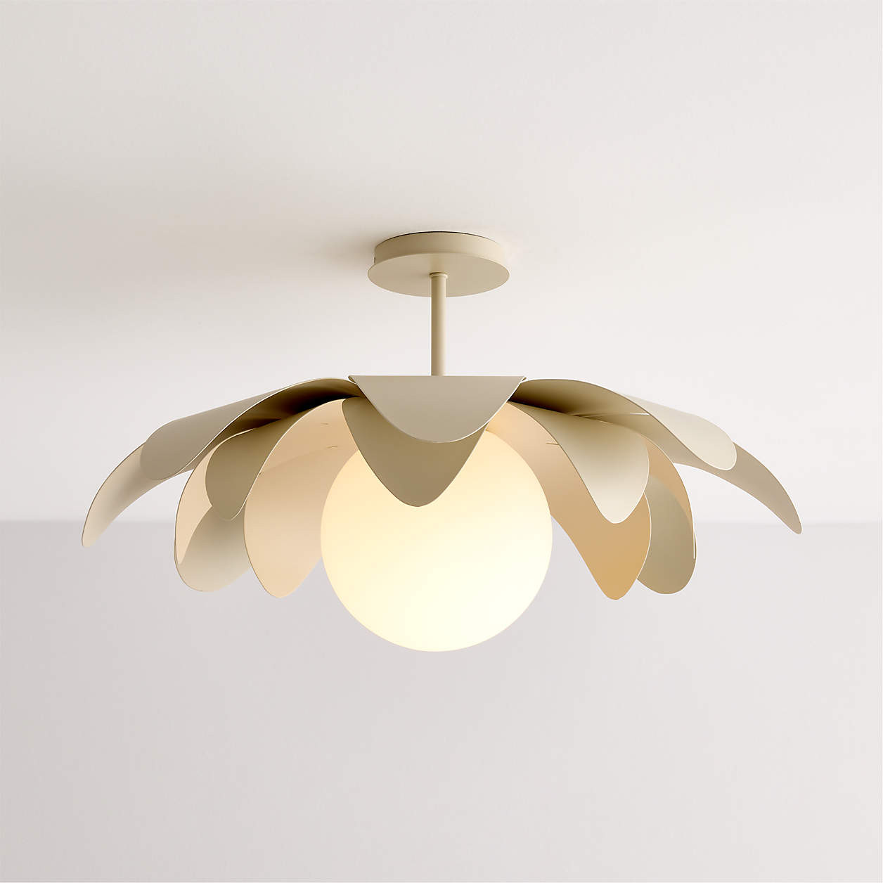 Palm Cream 24" Flush Mount Ceiling Light | Crate & Kids | Crate & Barrel