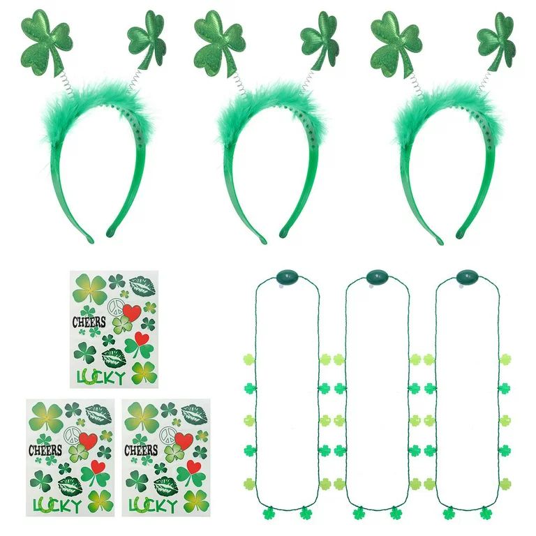 Way To Celebrate St. Patrick's Day Green Shamrock Party Set, 9 Piece Set | Walmart (US)