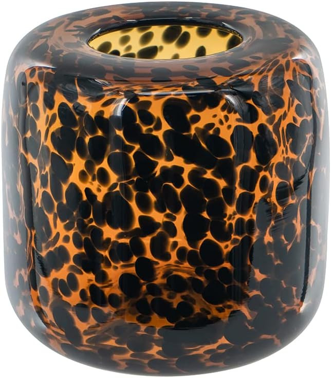 A&B Home Amber Tortoise Vase - Cylindrical Decorative Glass Vase, Tabletop Home Décor, Living Ro... | Amazon (US)