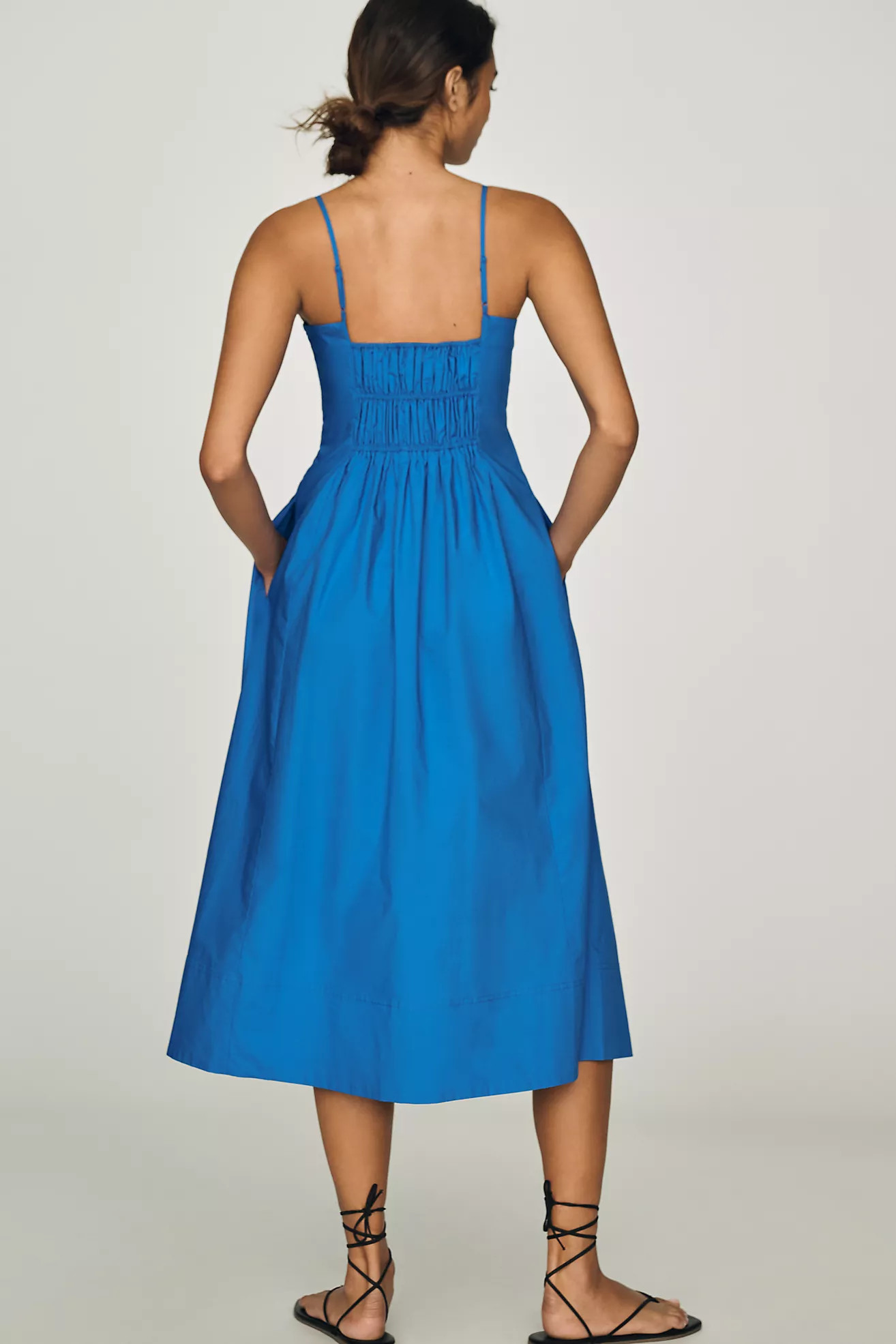 Maeve Cotton Ruched Midi Dress | Anthropologie (US)
