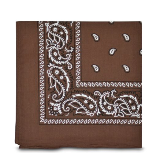 Shukan Fashions - Paisley Style Bandana Brown Biker Cow Boy Cow Girl Neck Scarf Neck Wrist Wrap | Amazon (UK)
