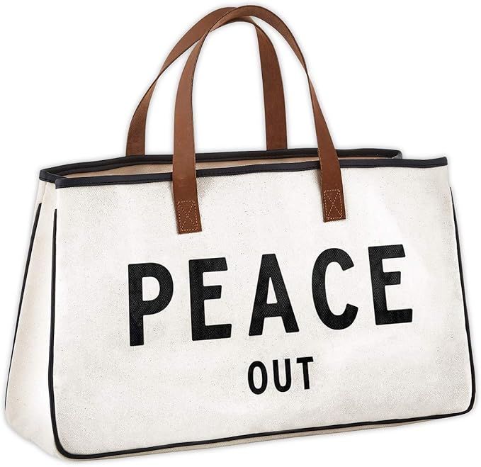 Santa Barbara Design Studio Hold Everything Tote Bag, 20" x 11", Peace Out Black and White | Amazon (US)