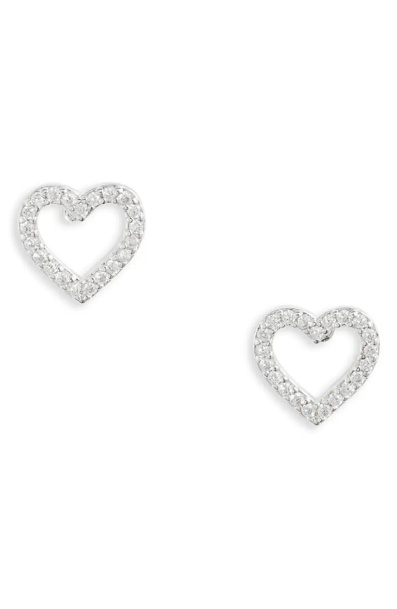 Estella Bartlett Pavé Open Heart Stud Earrings | Nordstrom | Nordstrom
