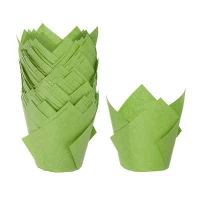 Unique Bargains Greaseproof Paper Tulip Style Disposable Cupcake Liners 50 Pcs Green | Target