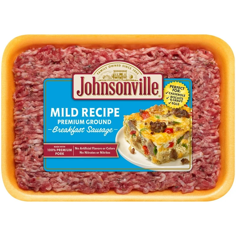 Johnsonville Mild Recipe Ground Pork Breakfast Sausage, 16oz, Refrigerated | Walmart (US)