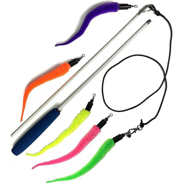 Pet Fit For Life 5 Piece Squiggly Worm Wand Cat Toy | Chewy.com