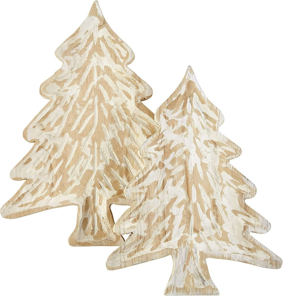 Mud Pie Christmas Tree Tray Set, Small 12 1/2" x 9" | Large 14 1/2" x 11 1/4" | Amazon (US)
