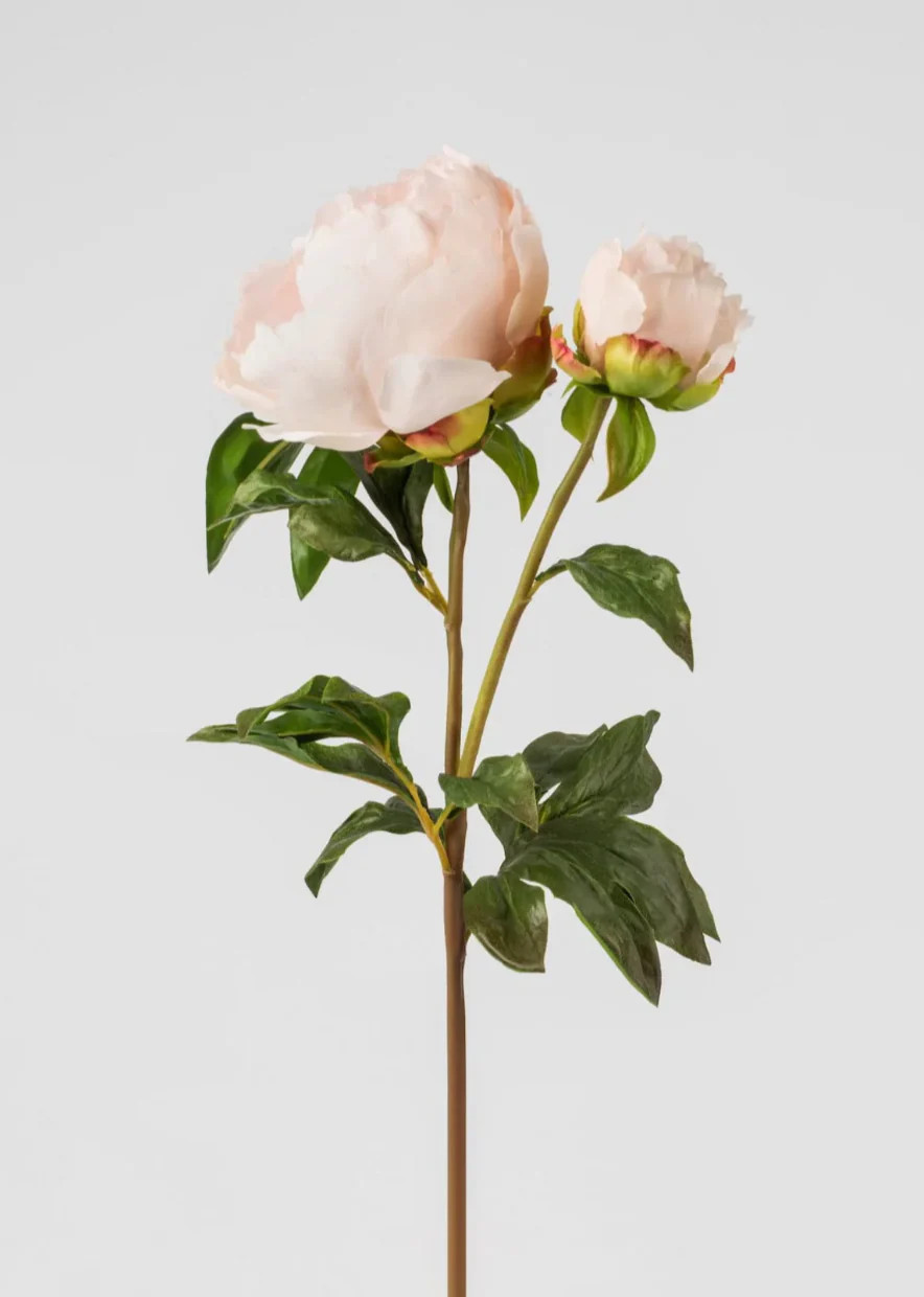 Real Touch Peony Stem in Blush | Cottage and Key