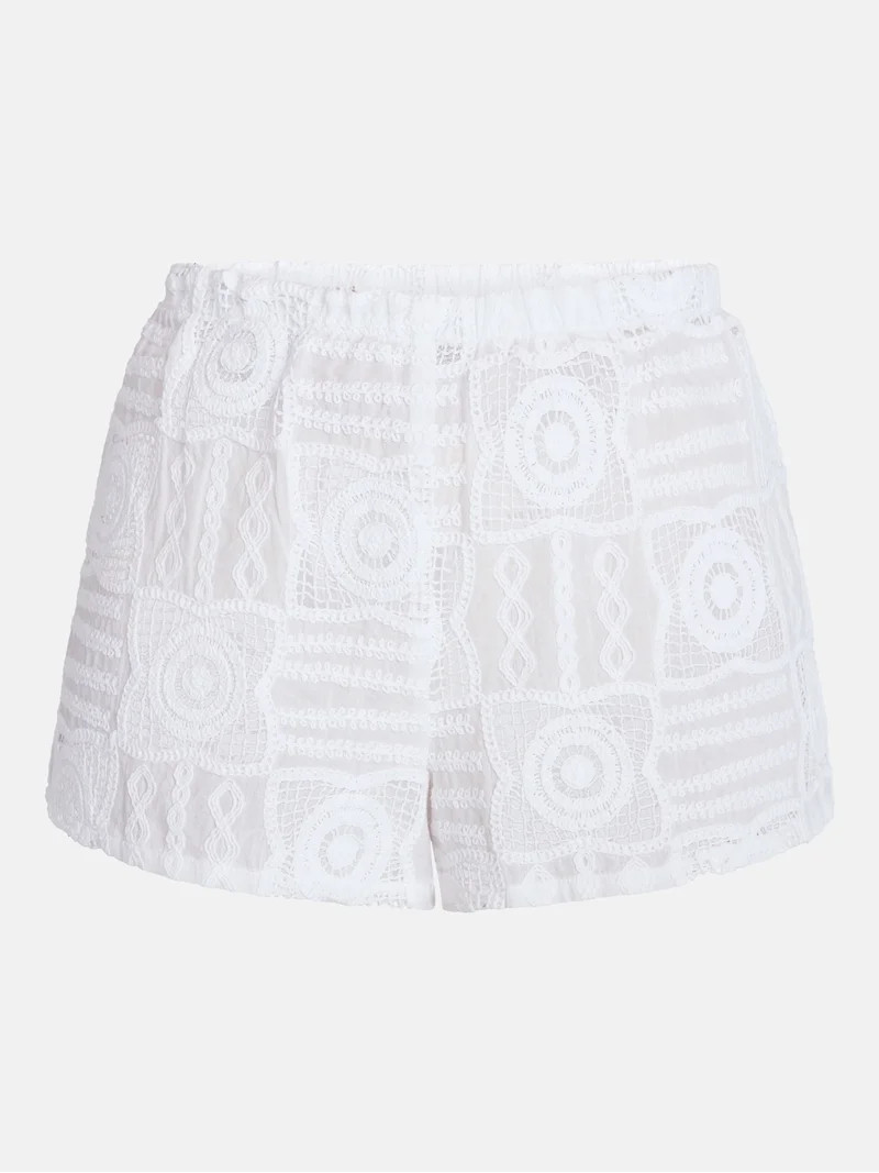 Time and Tru Women's and Women's Plus Cotton Crochet Coverup Shorts, Sizes XS-3X | Walmart (US)