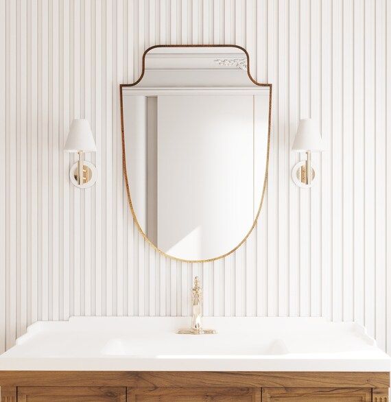Shield Italian Mirror  Gold Mirror Decorative Mirror  Wall - Etsy | Etsy (US)