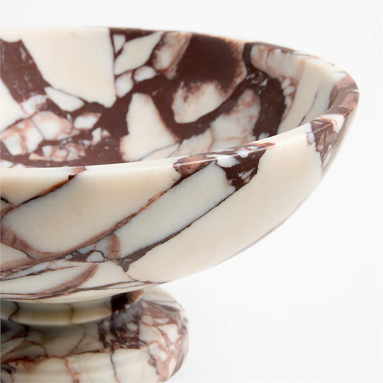 Burgundy Marble Footed Bowl | Crate & Barrel | Crate & Barrel