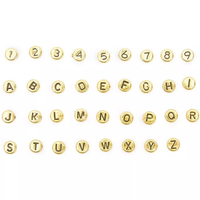 Bright Creations 1000 Pack Vintage Gold Mini Acrylic Letter Beads for Jewelry, A-Z and 1-9 (0.27 ... | Target