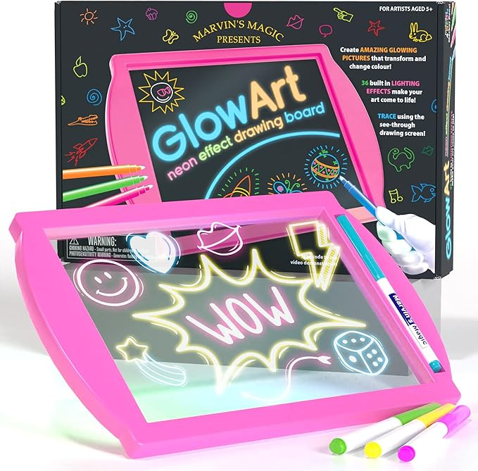 Marvin's Magic - Glow Art Unique Craft Kit - Light Up Kids Art Set - Includes Neon Effect Drawing... | Amazon (US)