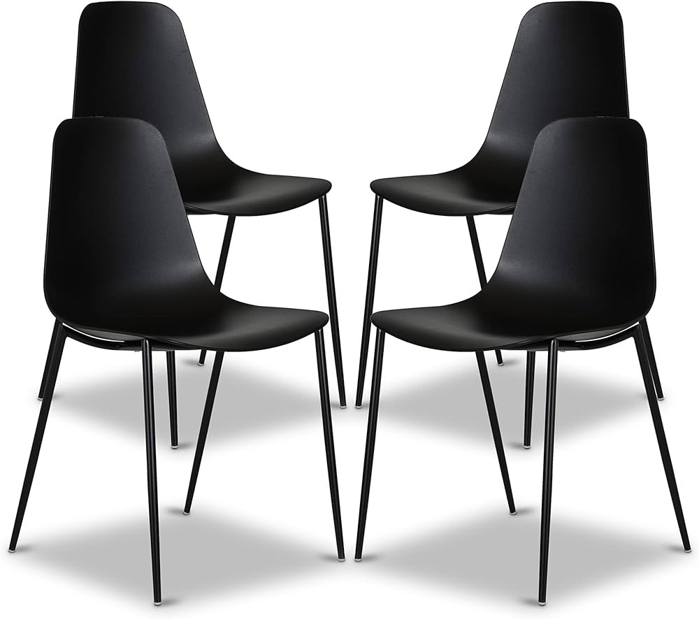 POLY & BARK Isla Chair, Set of 4, Ebony Black | Amazon (US)