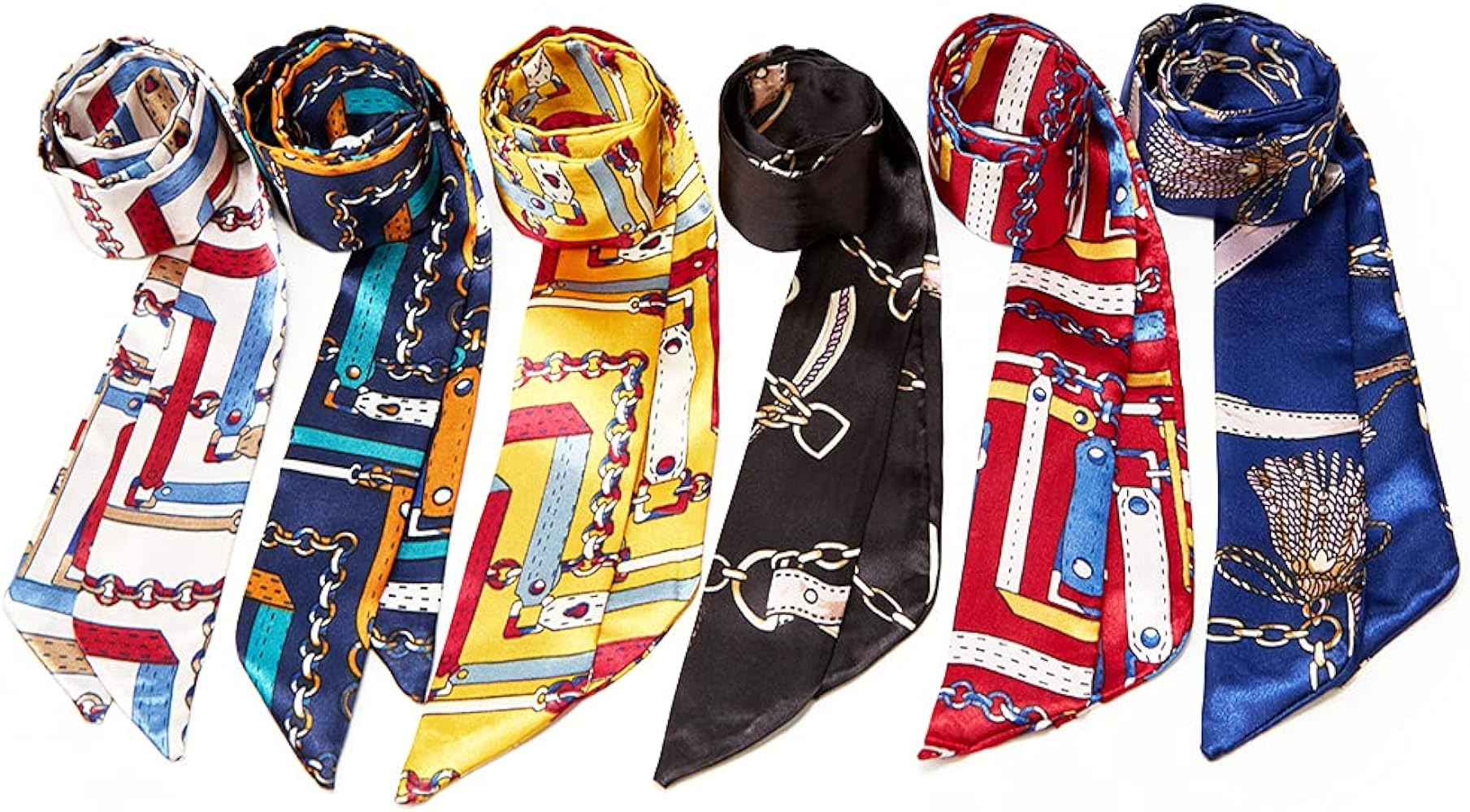 Obosoyo 6pcs Fashion Bag Handbag Handle Ribbon Scarf Neckerchief Scarf Package Band Hair Head Dec... | Amazon (US)