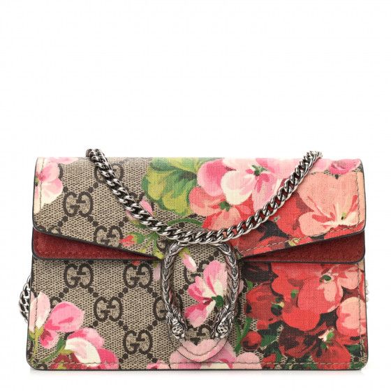 GUCCI GG Supreme Monogram Blooms Super Mini Dionysus Shoulder Bag Beige Multicolor Dry Rose | FASHIONPHILE (US)