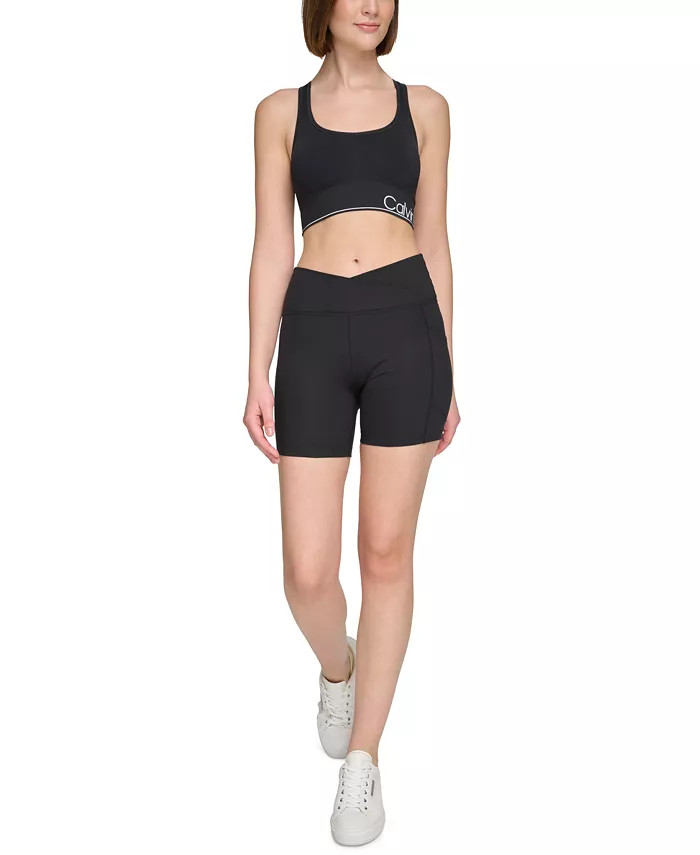 Calvin Klein Women's Crossover Waistband Shorts - Macy's | Macys (US)