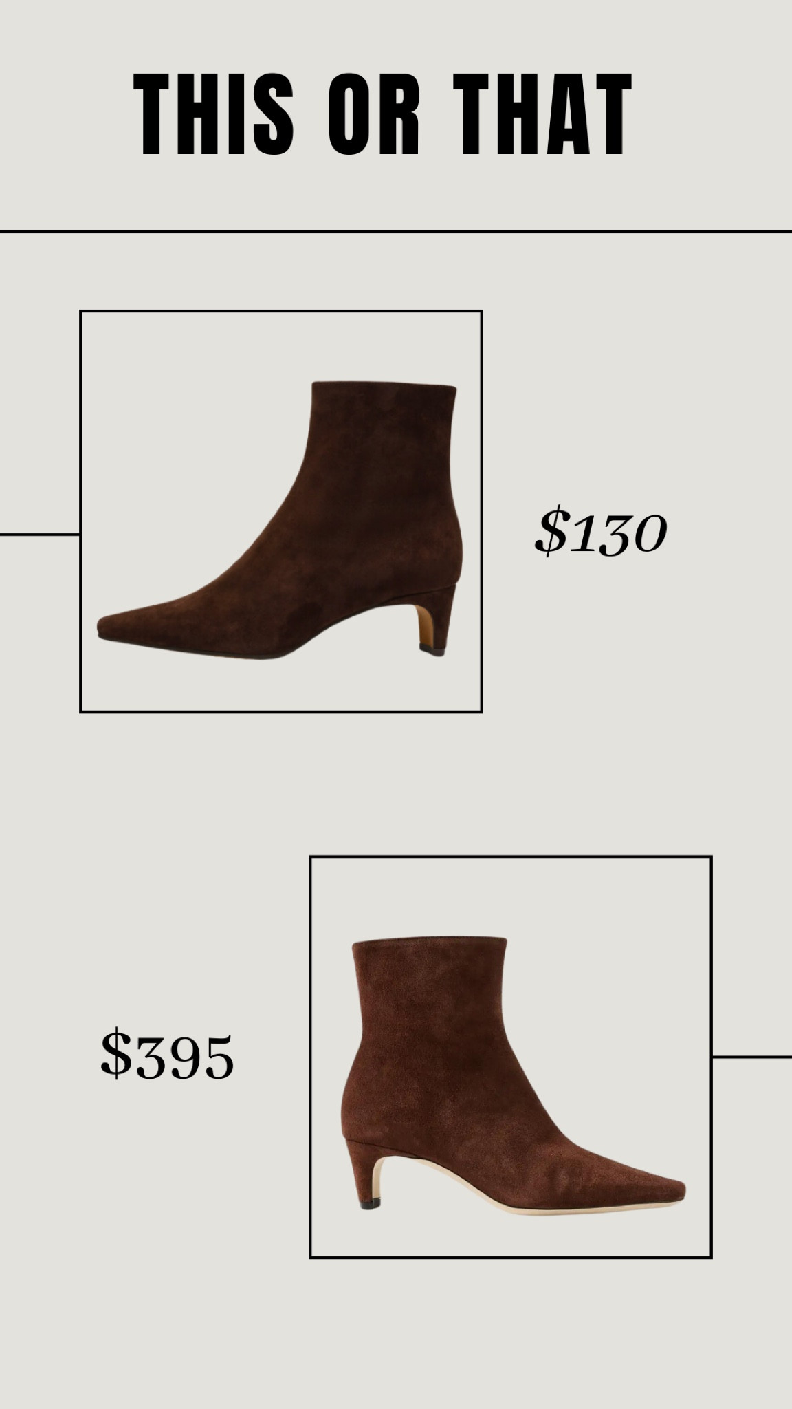 This or That, Save or Splurge. Can you believe how similar these two are?? Plus the chocolate brown is the it color for Fall! 
#staudwally #stevemadden #lookforless #deal 

#LTKShoeCrush #LTKStyleTip #LTKSeasonal