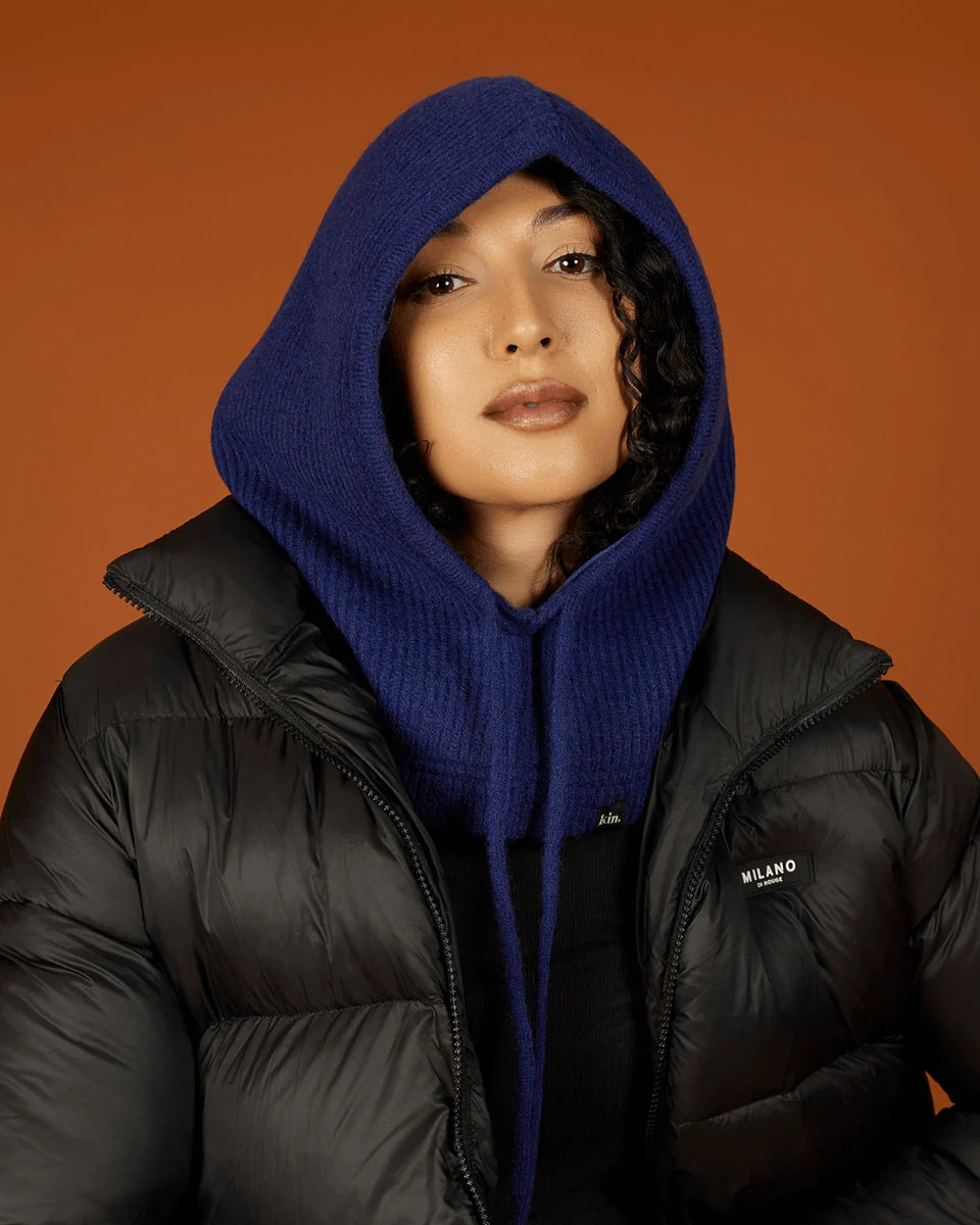 Navy Satin Lined Snood | KIN Apparel