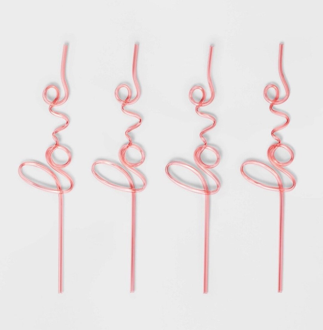 Love Word Straw Valentine's Day Silly Straw Reusable Straw Pink Plastic Straw Bachelorette Straw ... | Etsy (US)