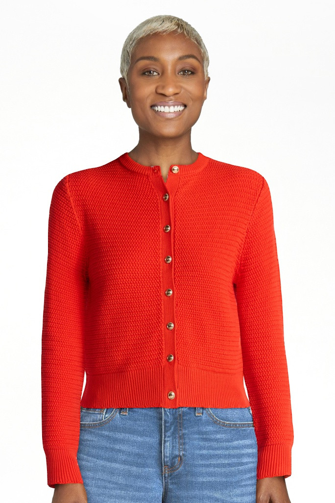 Time and Tru Women's Textured Knit Cardigan Sweater with Long Sleeves, Sizes, XS-XXXL | Walmart (US)
