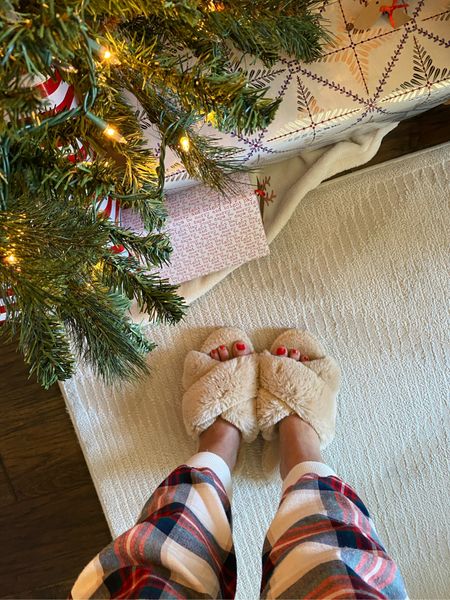 Fuzzy slippers and plaid joggers are a must in our house, this time of year.

#LTKSeasonal #LTKfindsunder50 #LTKHoliday