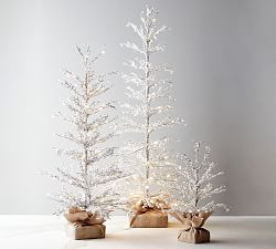 Lit Snowy Crystal Trees | Pottery Barn (US)