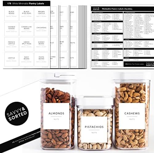 Amazon.com: 179 Kitchen Pantry Labels for Food Containers | Minimalist Food Labels for Jars | Kit... | Amazon (US)