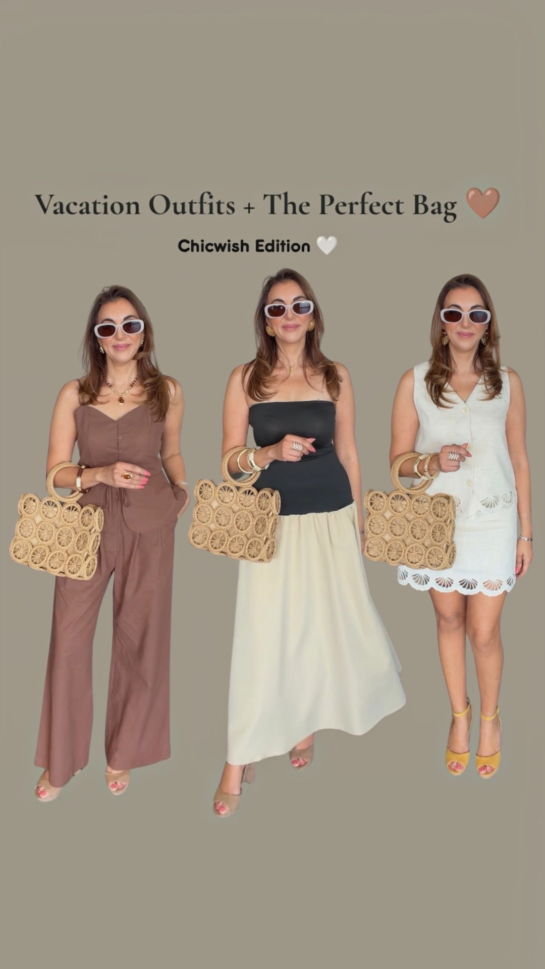 Packing for vacation just got so much easier. ☀️🤍 
I picked a few timeless pieces from Chicwish that can be mixed and matched all trip long, and this woven bag is the perfect finishing touch to every look. Comfortable, effortless, and easy to wear—I know I’ll be reaching for these outfits all season. 

Which look is your favorite?

#LTKootd #LTKgrwm #LTKTravel