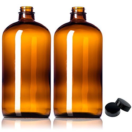 2 Pack ~ 32oz Growler ~ Amber Glass with PolyCone Phenolic Lid for a Tight Seal - Perfect for Second | Amazon (US)