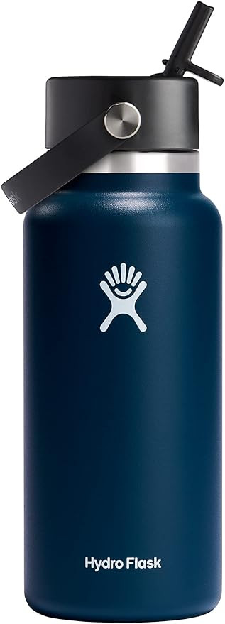Hydro Flask Wide Mouth vacuum insulated stainless steel water bottle with leakproof closeable str... | Amazon (US)