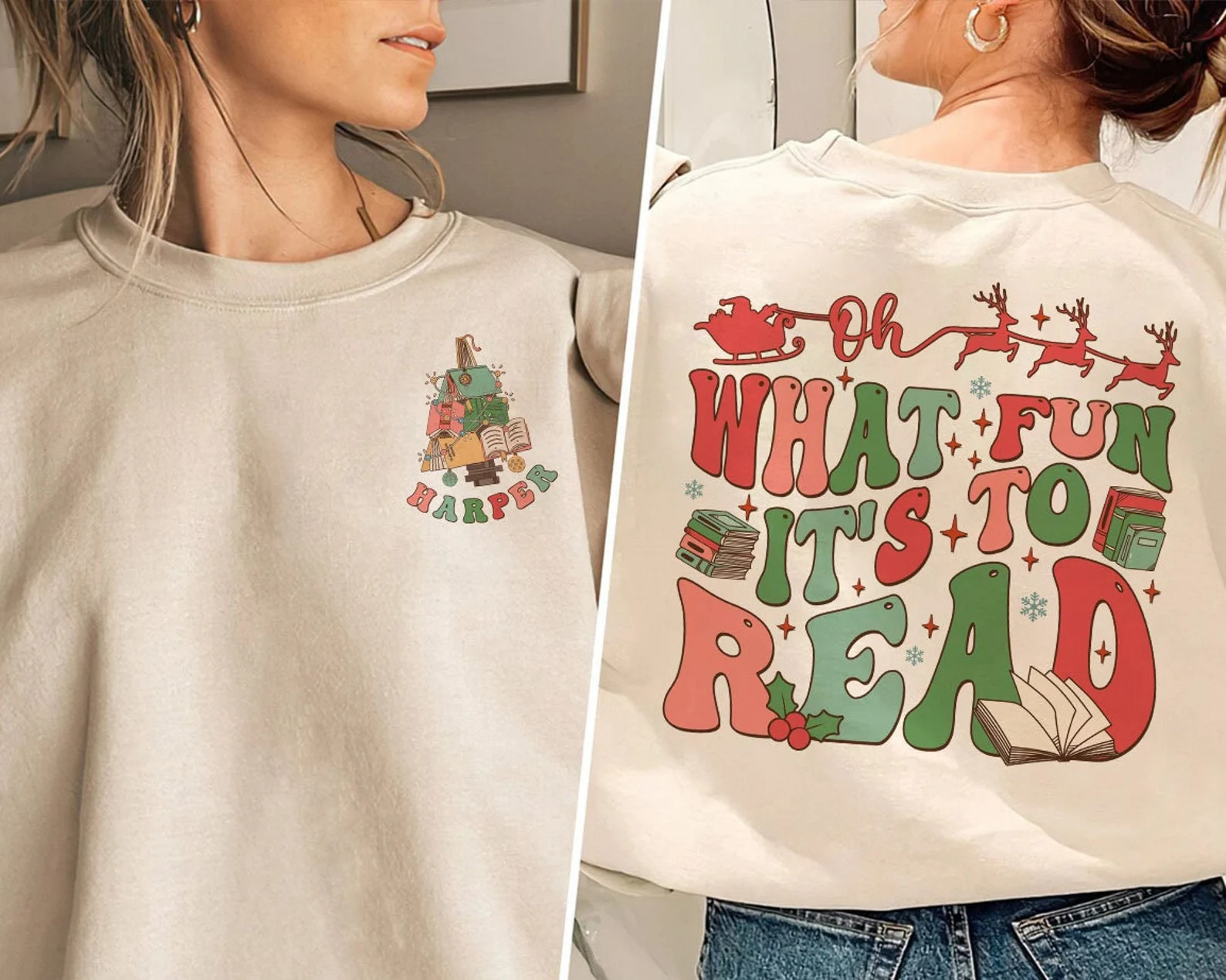 Book Christmas Tree Book Lover Gift Christmas Teacher Shirt - Etsy | Etsy (US)