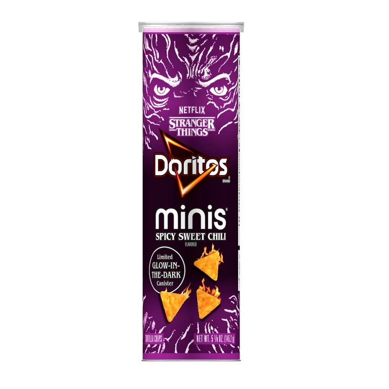 Doritos Stranger Things Minis Spicy Sweet Chili Tortilla Chips Glow in The Dark Canister, 5.125 o... | Walmart (US)
