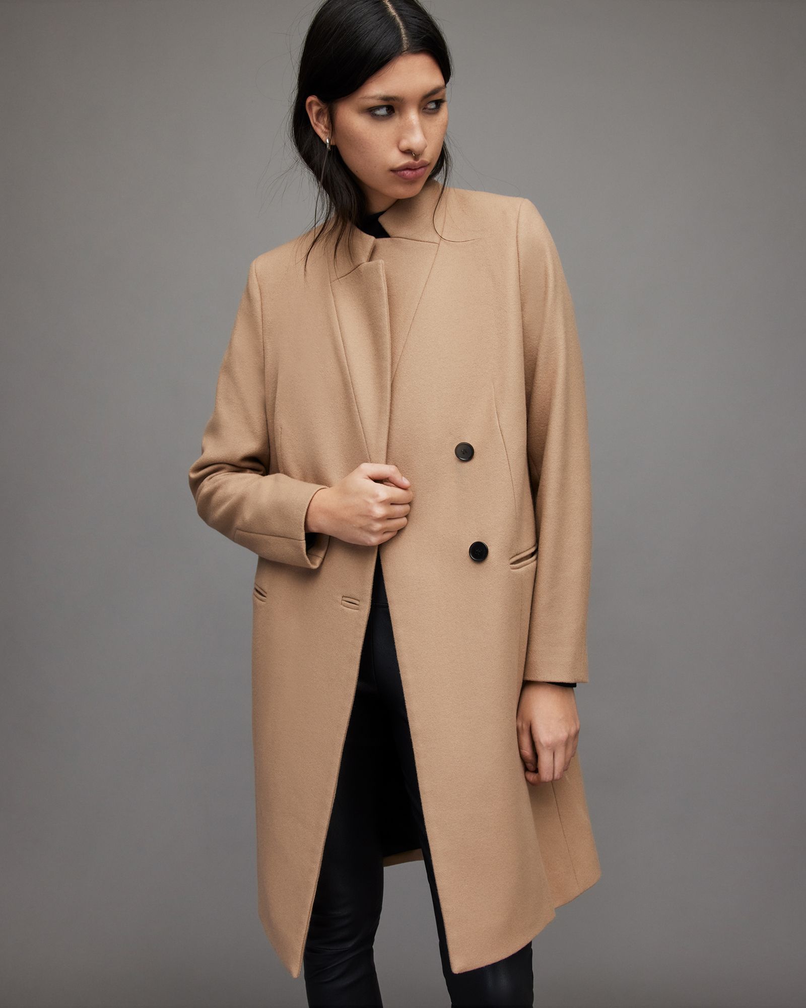Sidney Wool Cashmere Blend Coat | AllSaints UK