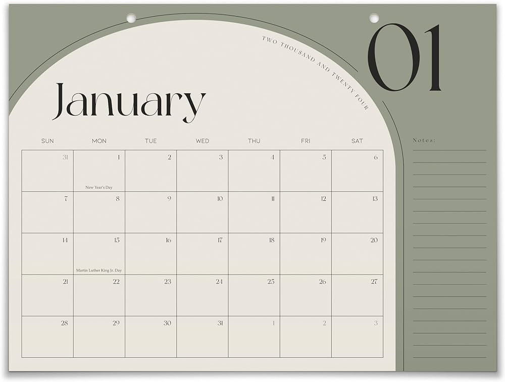 Aesthetic 2024 Desk Calendar - Minimal 2023-2024 Desktop Or Wall Calendar Runs Until December 202... | Amazon (US)
