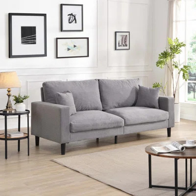 74"Corduroy Upholstered Loveseat Sofa, Wooden Frame 2 Seat Sofa | Wayfair North America