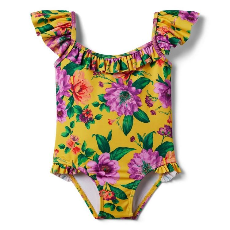 Floral Ruffle Recycled Swimsuit | Janie and Jack