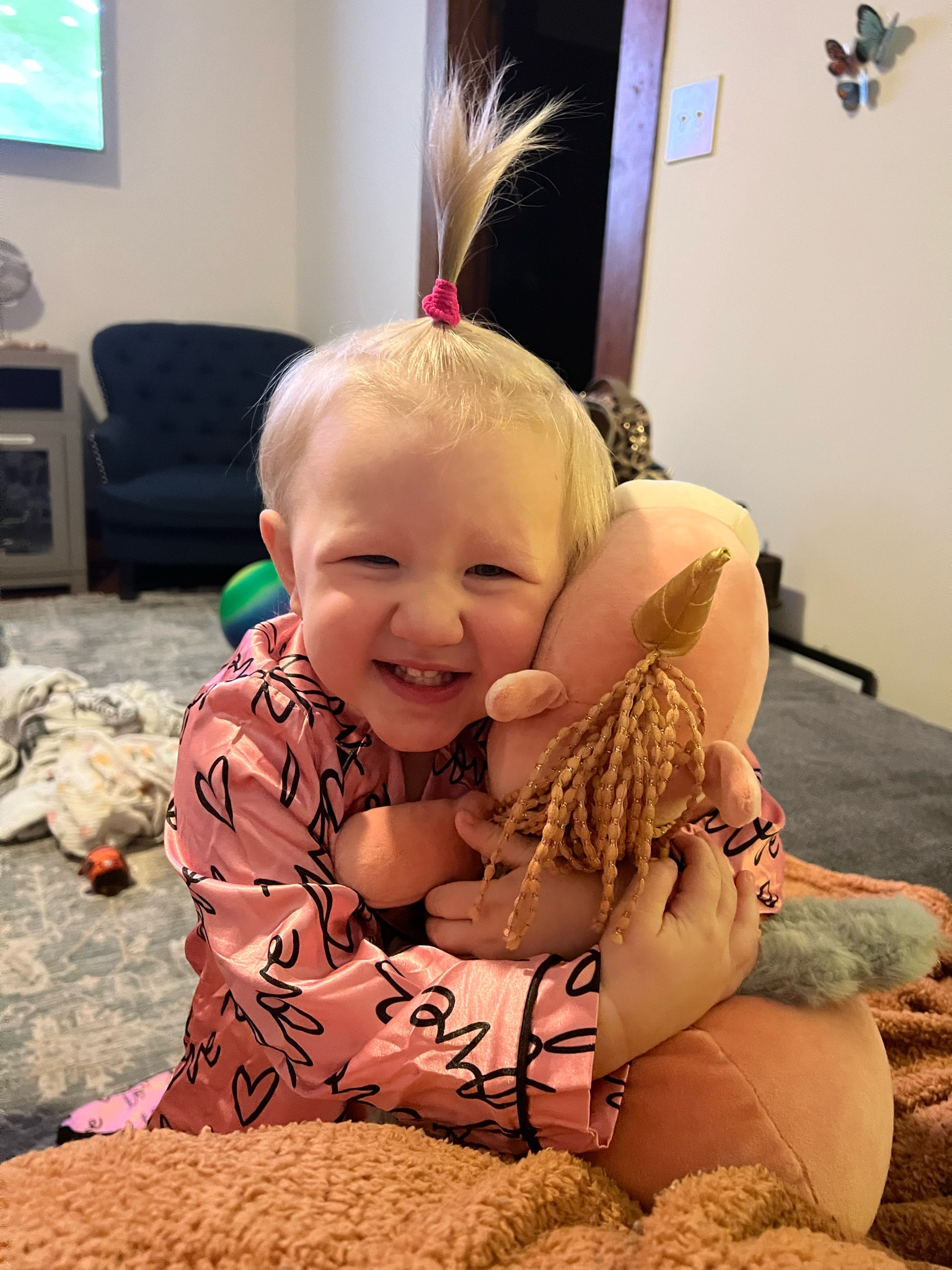 Drina LOVES her weighted unicorn stuffie from #Target 

3lbs of perfect cuddles from her new bestie she named “Rosie” 🩷 

The perfect #ValentinesDay #Gift 

#LTKKids #LTKGiftGuide #LTKMostLoved