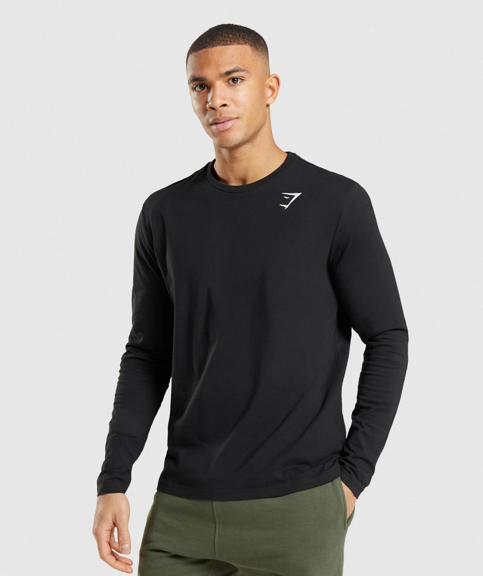 Gymshark Crest Long Sleeve T-Shirt - Black | Gymshark US