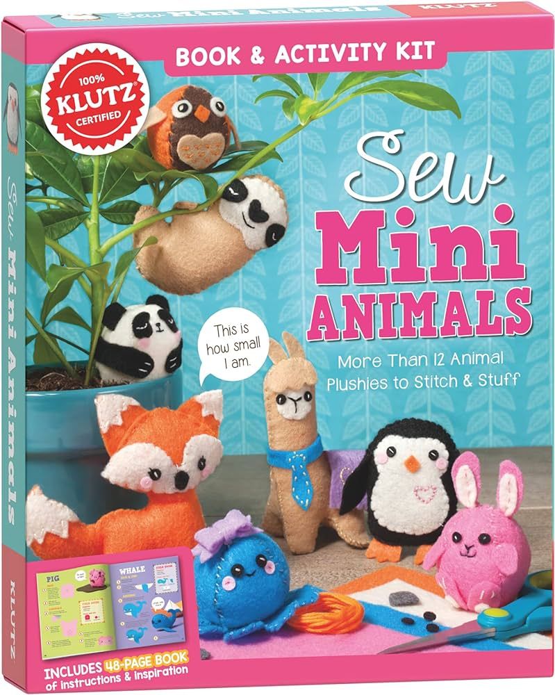 Sew Mini Animals (Klutz Craft Kit) 8" Length x 1.5" Width x 9" Height | Amazon (US)