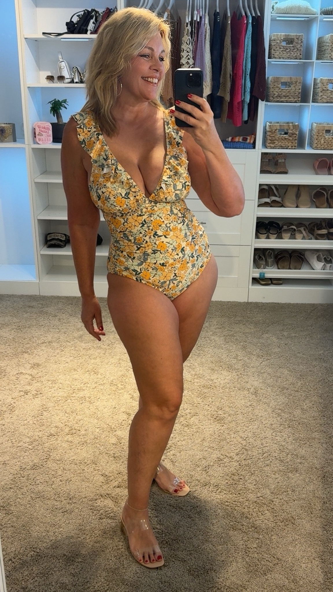 Just had to show off this absolute treasure of a one-piece—meet the Ditsy Floral Flutter Sleeve Swimsuit. Wrapped in the cutest little floral print that just dances all over, this piece is all about that flirty, fun vibe with a dash of elegance. With flutter sleeves that add a touch of whimsy and a lace-up back that just screams chic, it’s got that perfect mix of sweet and sassy.

The plunging V-neckline? It’s daring in all the right ways, making me feel both bold and beautiful. And let’s not overlook the practical bits—removable soft cups and wide straps bring that much-needed support without compromising on style. Plus, the back cut-out gives it an extra peek of allure that's hard to miss.

#LTKSummerSales #LTKSeasonal #LTKSwim