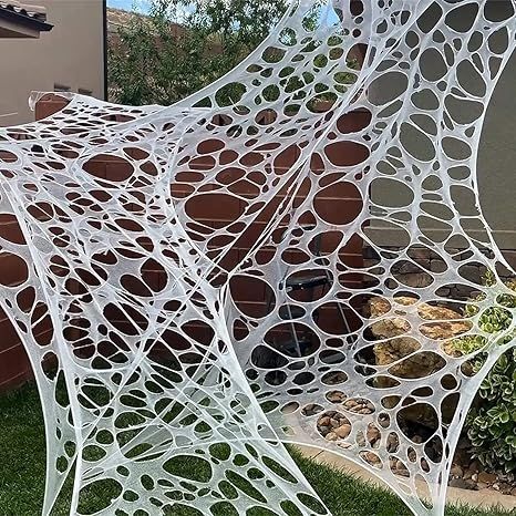 Amazon.com: Giant Spider Web Halloween Decorations Indoor, Outdoor, Gauze Halloween Spider Web De... | Amazon (US)