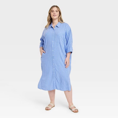 Women's 3/4 Sleeve Midi Shirtdress - Universal Thread™ | Target