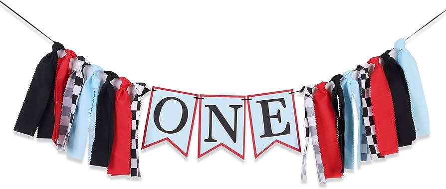 1st Birthday Banner - Racing Birthday Decorations, Happy Birthday Banner, High Chair Banner 1st B... | Amazon (US)